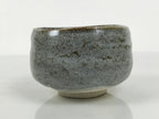 Japanese Ceramic Green Tea Bowl Matcha Chawan Vtg Pottery Gray Brown CHB146