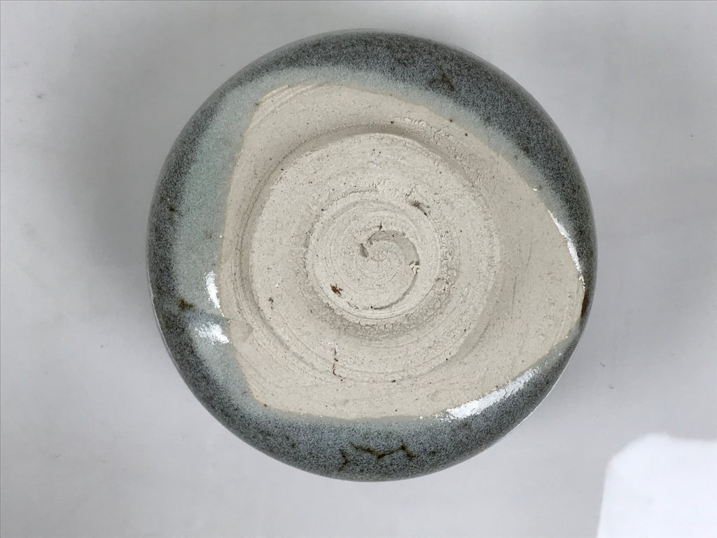 Japanese Ceramic Green Tea Bowl Matcha Chawan Vtg Pottery Gray Brown CHB146