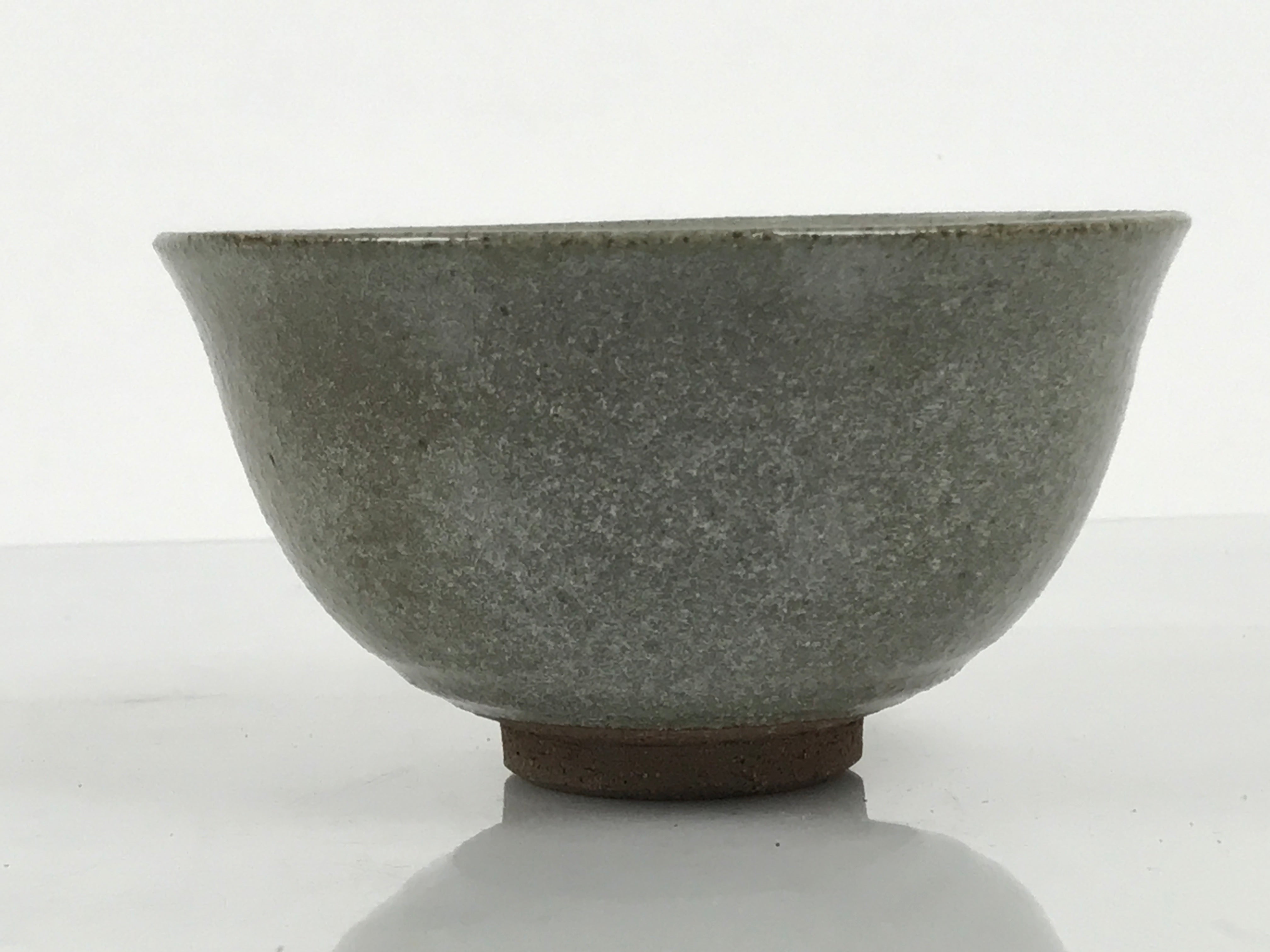 Japanese Ceramic Green Tea Bowl Matcha Chawan Vtg Pottery Gray