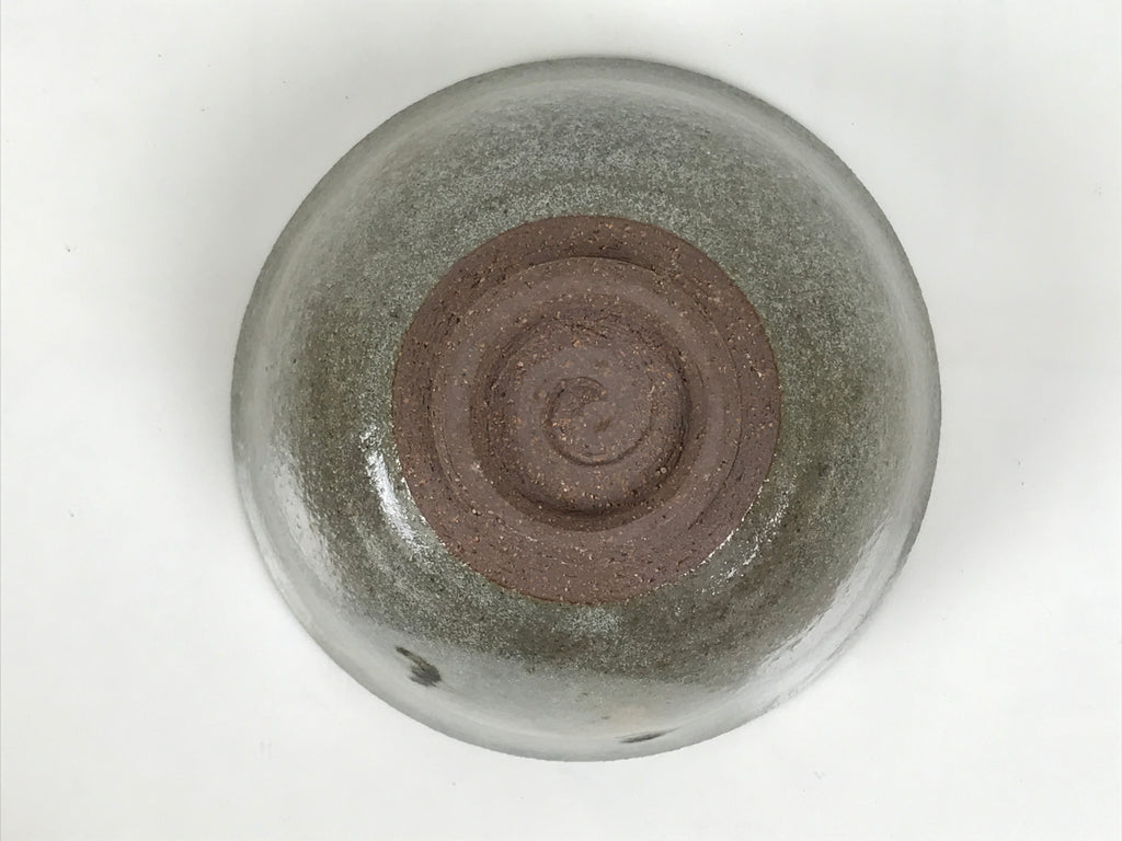 Japanese Ceramic Green Tea Bowl Matcha Chawan Vtg Pottery Gray Brown CHB162