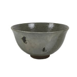 Japanese Ceramic Green Tea Bowl Matcha Chawan Vtg Pottery Gray Brown CHB162