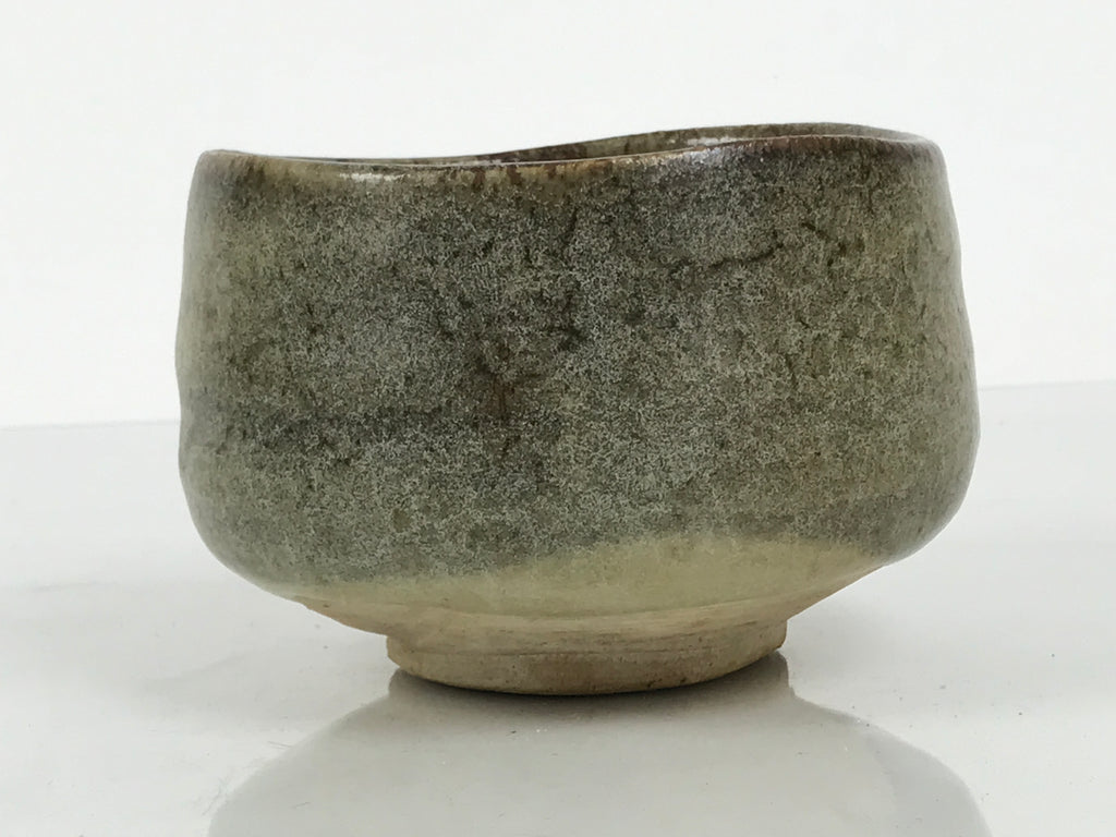 Japanese Ceramic Green Tea Bowl Matcha Chawan Vtg Pottery Gray Brown CHB170