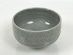 Japanese Ceramic Green Tea Bowl Matcha Chawan Vtg Pottery Gray Crackle CHB149
