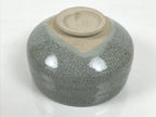 Japanese Ceramic Green Tea Bowl Matcha Chawan Vtg Pottery Gray Crackle CHB149