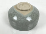 Japanese Ceramic Green Tea Bowl Matcha Chawan Vtg Pottery Gray Crackle CHB149