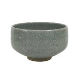 Japanese Ceramic Green Tea Bowl Matcha Chawan Vtg Pottery Gray Crackle CHB149