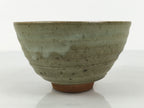 Japanese Ceramic Green Tea Bowl Matcha Chawan Vtg Pottery Gray Green CHB137