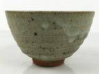 Japanese Ceramic Green Tea Bowl Matcha Chawan Vtg Pottery Gray Green CHB137