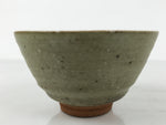 Japanese Ceramic Green Tea Bowl Matcha Chawan Vtg Pottery Gray Green CHB143