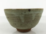 Japanese Ceramic Green Tea Bowl Matcha Chawan Vtg Pottery Gray Green CHB144