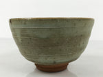 Japanese Ceramic Green Tea Bowl Matcha Chawan Vtg Pottery Gray Green CHB144