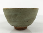 Japanese Ceramic Green Tea Bowl Matcha Chawan Vtg Pottery Gray Green CHB144