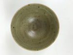Japanese Ceramic Green Tea Bowl Matcha Chawan Vtg Pottery Gray Green CHB144