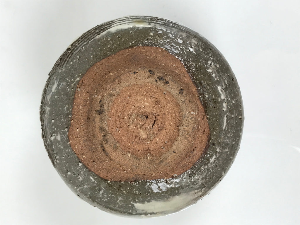 Japanese Ceramic Green Tea Bowl Matcha Chawan Vtg Pottery Gray White CHB136