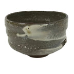 Japanese Ceramic Green Tea Bowl Matcha Chawan Vtg Pottery Gray White CHB136