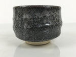 Japanese Ceramic Green Tea Bowl Matcha Chawan Vtg Pottery Gray White Drip PX805