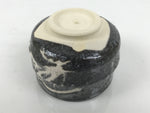 Japanese Ceramic Green Tea Bowl Matcha Chawan Vtg Pottery Gray White Drip PX805