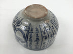 Japanese Ceramic Green Tea Bowl Matcha Chawan Vtg Pottery Gray Wooden Box PX806