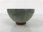 Japanese Ceramic Green Tea Bowl Matcha Chawan Vtg Pottery Green Brown CHB125