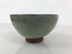 Japanese Ceramic Green Tea Bowl Matcha Chawan Vtg Pottery Green Brown CHB125
