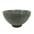 Japanese Ceramic Green Tea Bowl Matcha Chawan Vtg Pottery Green Brown CHB125