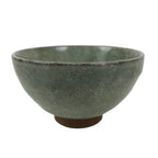 Japanese Ceramic Green Tea Bowl Matcha Chawan Vtg Pottery Green Brown CHB125