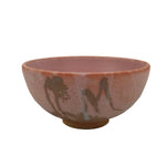 Japanese Ceramic Green Tea Bowl Matcha Chawan Vtg Pottery Matte Orange CHB167