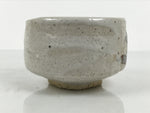 Japanese Ceramic Green Tea Bowl Matcha Chawan Vtg Pottery Shino White PX802