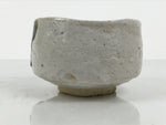 Japanese Ceramic Green Tea Bowl Matcha Chawan Vtg Pottery Shino White PX802