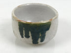 Japanese Ceramic Green Tea Bowl Matcha Chawan Vtg Pottery Shino White PX802