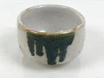 Japanese Ceramic Green Tea Bowl Matcha Chawan Vtg Pottery Shino White PX802
