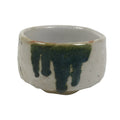 Japanese Ceramic Green Tea Bowl Matcha Chawan Vtg Pottery Shino White PX802