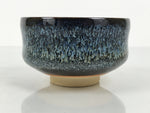 Japanese Ceramic Green Tea Bowl Matcha Chawan Vtg Pottery Tenmoku Black PX804