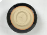 Japanese Ceramic Green Tea Bowl Matcha Chawan Vtg Pottery Tenmoku Black PX804