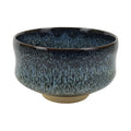 Japanese Ceramic Green Tea Bowl Matcha Chawan Vtg Pottery Tenmoku Black PX804