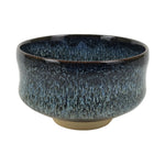 Japanese Ceramic Green Tea Bowl Matcha Chawan Vtg Pottery Tenmoku Black PX804