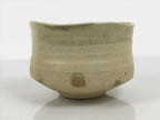 Japanese Ceramic Green Tea Bowl Matcha Chawan Vtg Pottery White Texture CHB169