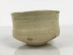 Japanese Ceramic Green Tea Bowl Matcha Chawan Vtg Pottery White Texture CHB169