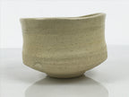 Japanese Ceramic Green Tea Bowl Matcha Chawan Vtg Pottery White Texture CHB169