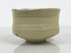 Japanese Ceramic Green Tea Bowl Matcha Chawan Vtg Pottery White Texture CHB169
