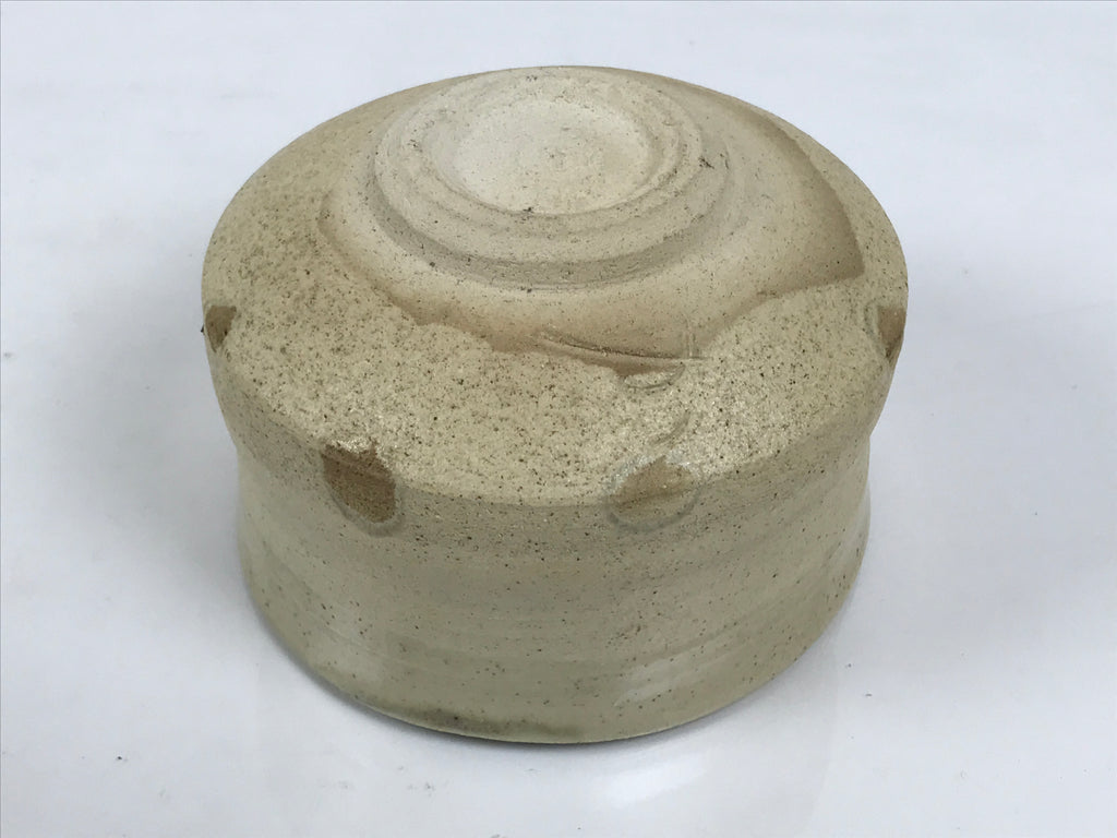 Japanese Ceramic Green Tea Bowl Matcha Chawan Vtg Pottery White Texture CHB169