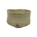 Japanese Ceramic Green Tea Bowl Matcha Chawan Vtg Pottery White Texture CHB169