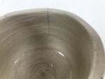 Japanese Ceramic Green Tea Bowl Matcha Chawan Vtg Pottery White Thick CHB132