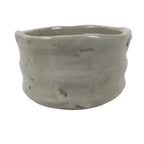 Japanese Ceramic Green Tea Bowl Matcha Chawan Vtg Pottery White Thick CHB132