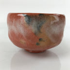 Japanese Ceramic Green Tea Bowl Matcha Chawan Vtg Raku Ware Red CHB37