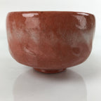 Japanese Ceramic Green Tea Bowl Matcha Chawan Vtg Raku Ware Red CHB37
