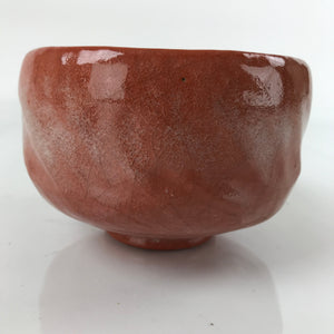 Japanese Ceramic Green Tea Bowl Matcha Chawan Vtg Raku Ware Red CHB37