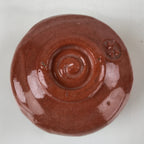 Japanese Ceramic Green Tea Bowl Matcha Chawan Vtg Raku Ware Red CHB37