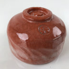 Japanese Ceramic Green Tea Bowl Matcha Chawan Vtg Raku Ware Red CHB37