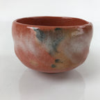Japanese Ceramic Green Tea Bowl Matcha Chawan Vtg Raku Ware Red CHB37